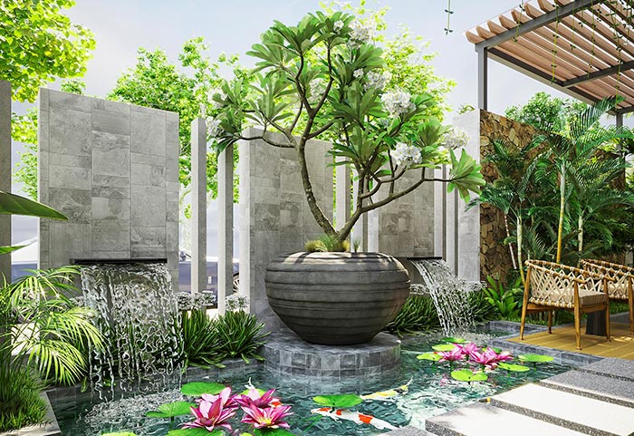 Những quyền lợi khi sử dụng dịch vụ thiết kế sân vườn tại Bình Phước của Ngoại Thất Xanh